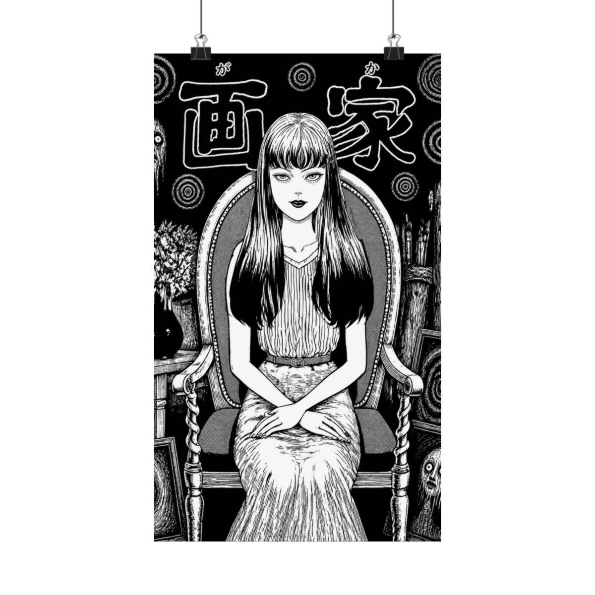 ABYSTYLE Junji Ito Tomie Unframed Poster 20.5" x 15.5" Horror Anime Manga Wall Art Prints for Bedroom Office Room Decor Gift - alternate angle 2, merchandise