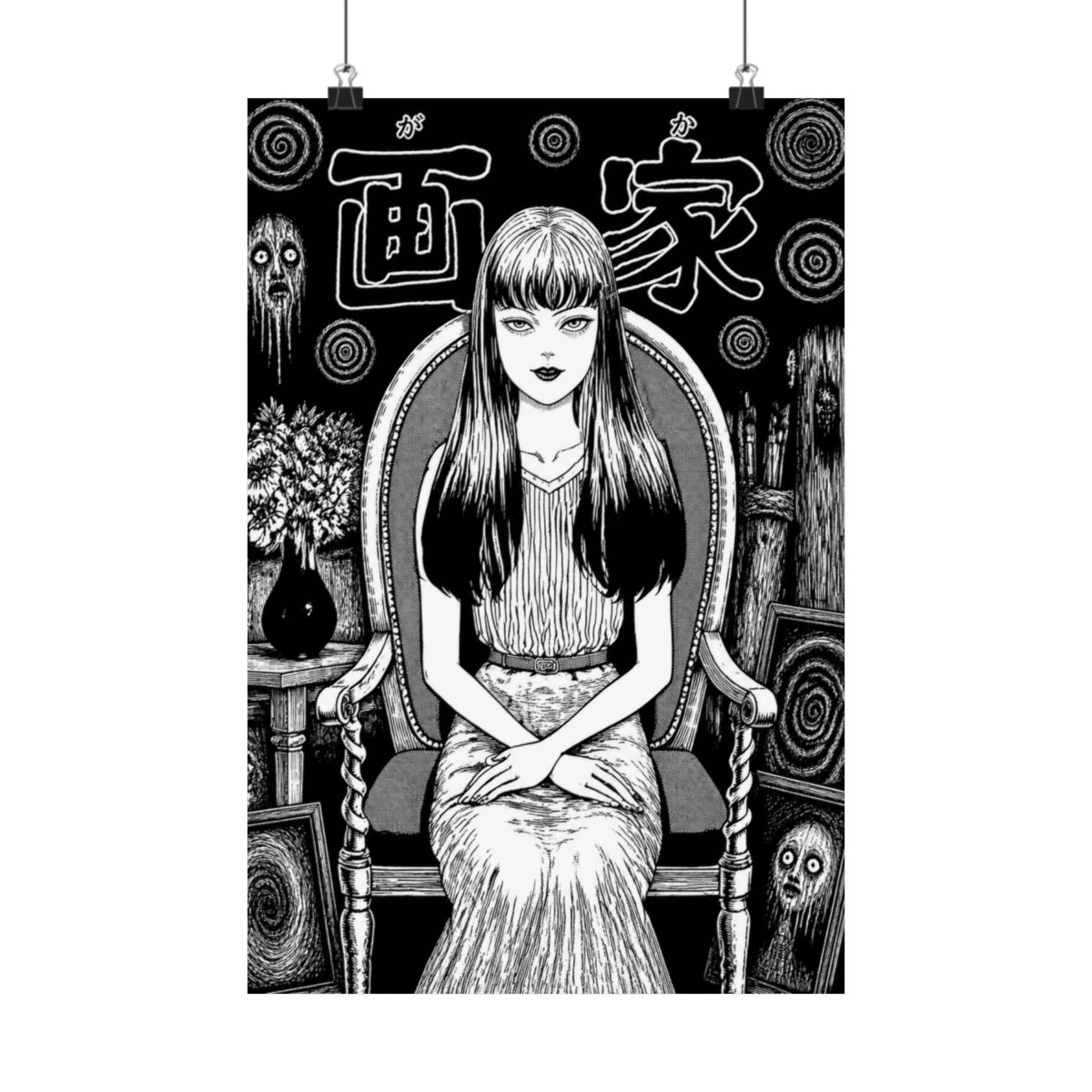 ABYSTYLE Junji Ito Tomie Unframed Poster 20.5" x 15.5" Horror Anime Manga Wall Art Prints for Bedroom Office Room Decor Gift - alternate angle 5, merchandise
